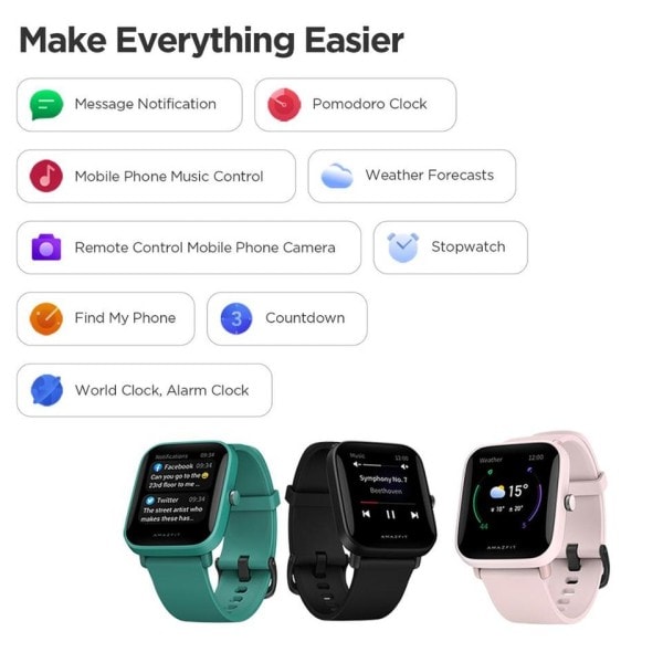 Bip U Pro GPS Smartwatch Farve Skærm 31g 5 ATM Vandtæt 60+ Sport Mode Smart Watch