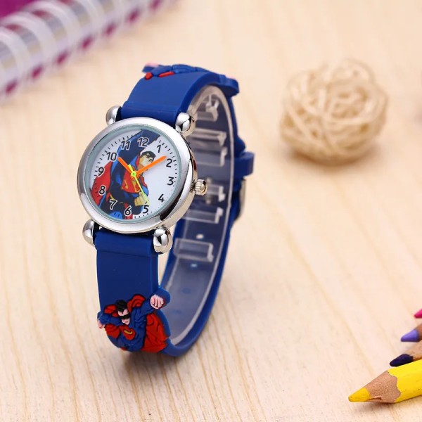 Tegneserie mønster børn ur enkelt sport studerende kvarts ur silikone urrem mode afslappet ur