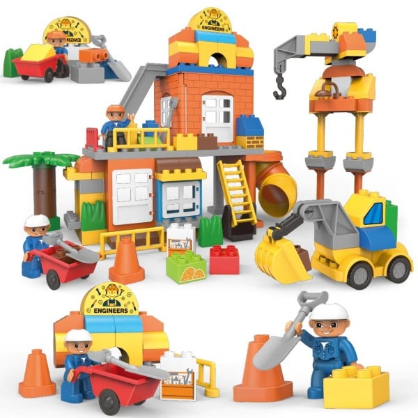 Stad Serier Big Size Engineering Brandkår Brandmän Figurer Byggnad Klossar Set