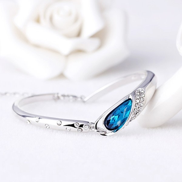 Sterling sølv armbånd blå lover krystal armbånd