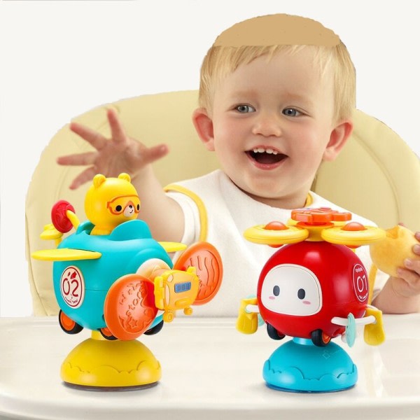Sug kopp Spinner Hög stol Baby leksaker 6 12 månader roterande skaller sensoriska leksaker
