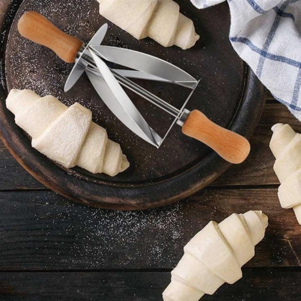 Rulle kniv For croissant brød kjøkken baking rustfritt stål rulling deig kutter