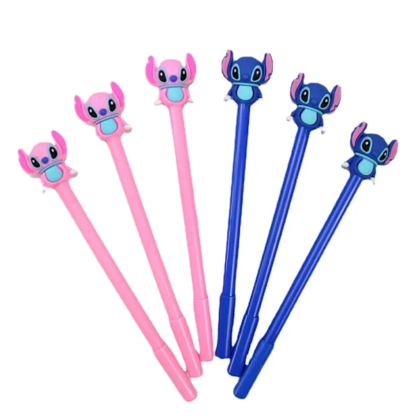 Sarjakuva geeli kynä 48 kpl Kawaii Stitch opiskelijoiden paperi kirjoitustyökalu musta koulu kynät