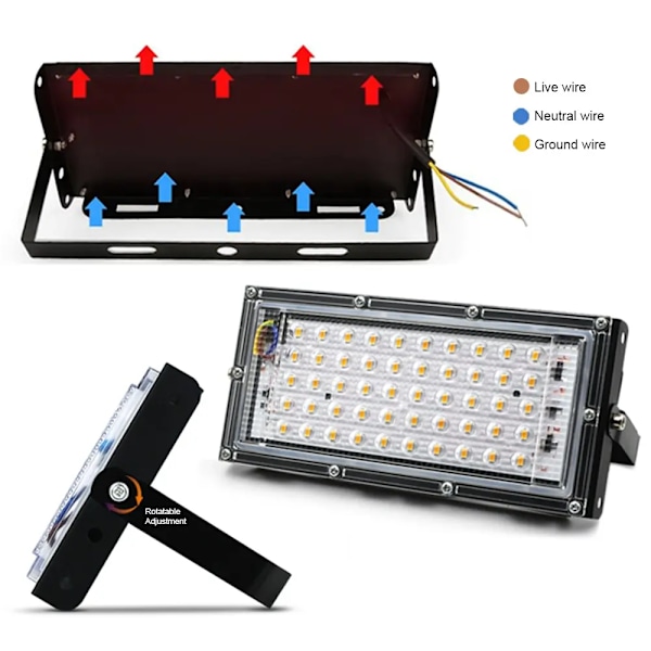 50W LED Flood Lys Udendørs Belysning 220V 240V Floodlight