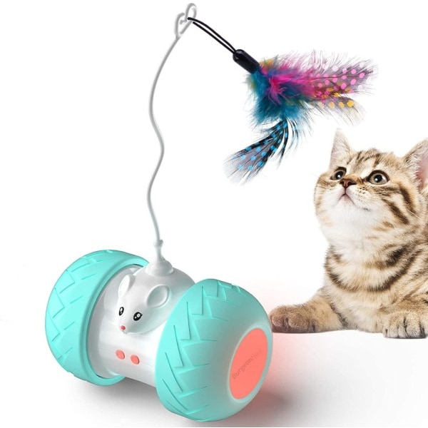 Interaktive Katteleker for inne katter, Automatisk Kattunge leker Elektronisk med mus og 3 fjær for katter