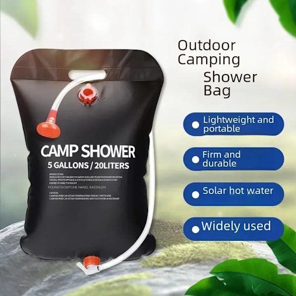 Bärbar Utomhus Camping Bad Väska Självkörande Fallbar Sol Energi Varm Vatten Väska Färsk Vatten Förvaring Bad Dusch