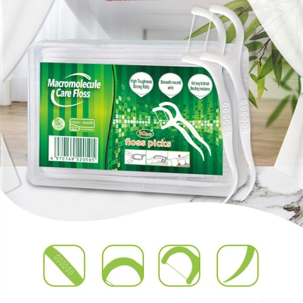 Tandtråd 50 Kvadrat Boxed Tandtråd Stopp Dental Oral Tandpetare