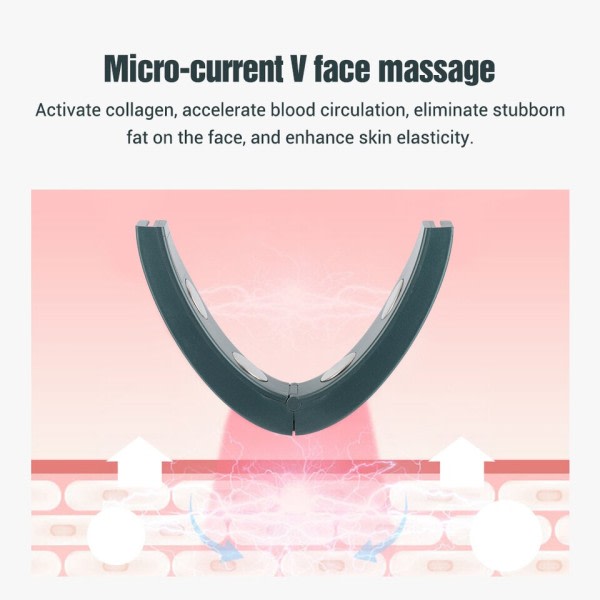 Microcurrent V-face Face Lift Device 6Mode Heated Hud Rejuvenation Double Chin V Face Vibration Masser