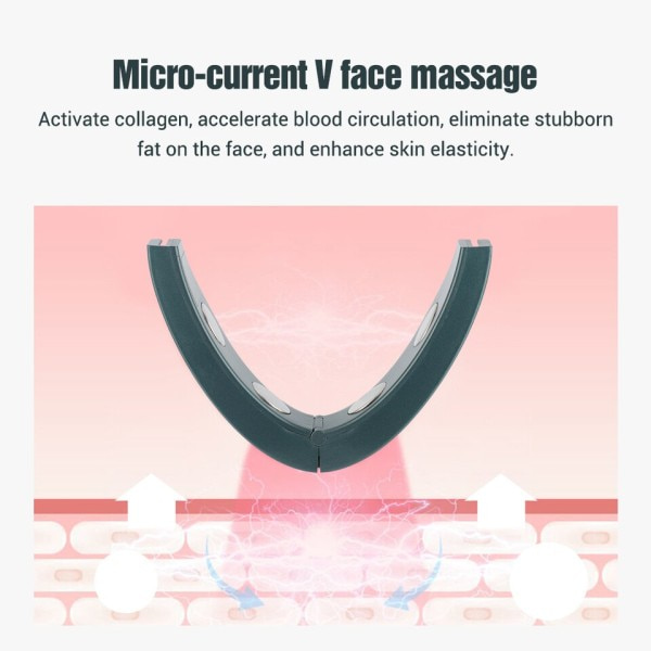 Microcurrent V-face Face Lift Device 6Mode Heated Skin Rejuvenation Dubbel Chin V Face Vibration Massager