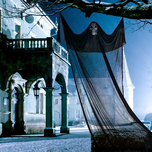 Halloween riippuva kallo aamu kummitus talo koriste LED äänellä aamu koriste