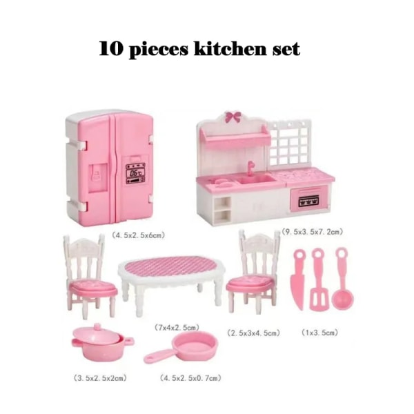 Kawaii Pink Miniature Dukkehus Møbler Tilbehør Børn Legetøj