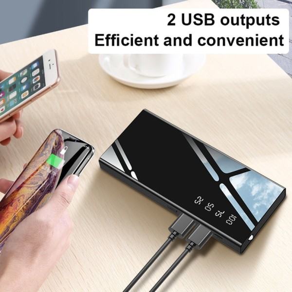 30000mAh kannettava pika lataus virta pankki 2USB digitaalinen näyttö ulkoinen akku taskulamolla