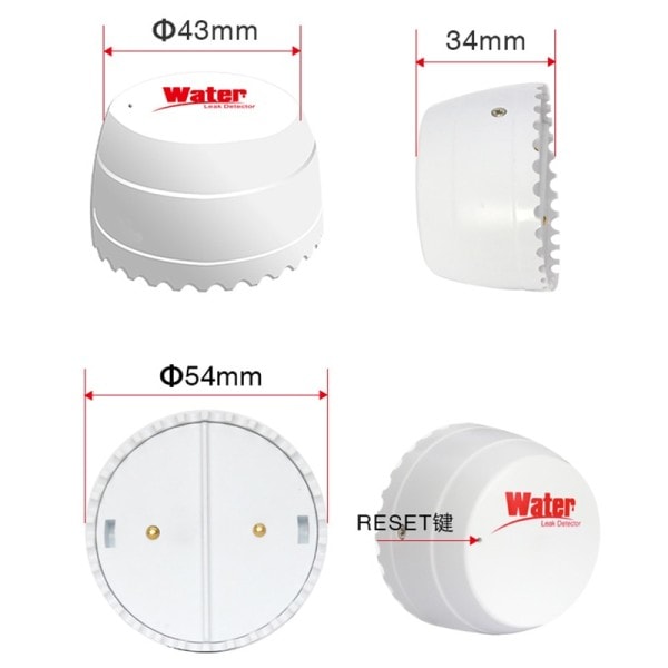 WiFi Vann Sensor Tuya Lekkasje Detektor Lyd Alarm Lekkasje flom Alarm Overflow APP Kontroll Smart Hjem Sikkerhet Alarm