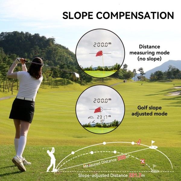 Golf Rangefinder 600M/Yard Digital Laser Rangefinder Teleskop Høj Nøjagtighed Afstand Meter