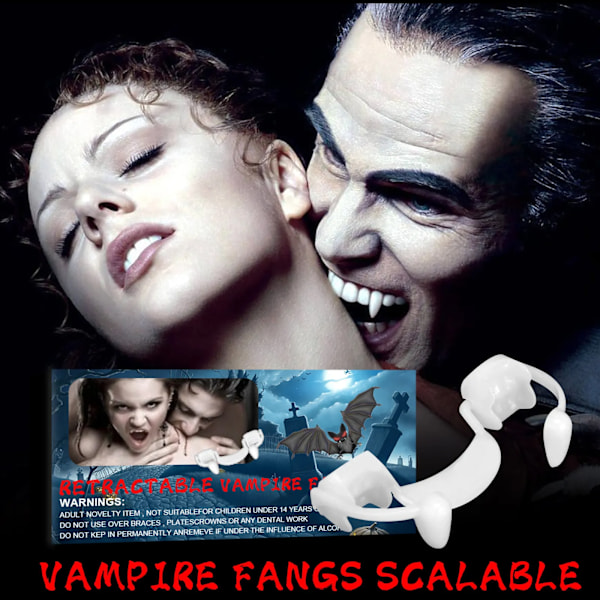 Halloween Infällbar Vampyr Tänder Tandproteser Zombie Tänder Tandtänder Cosplay