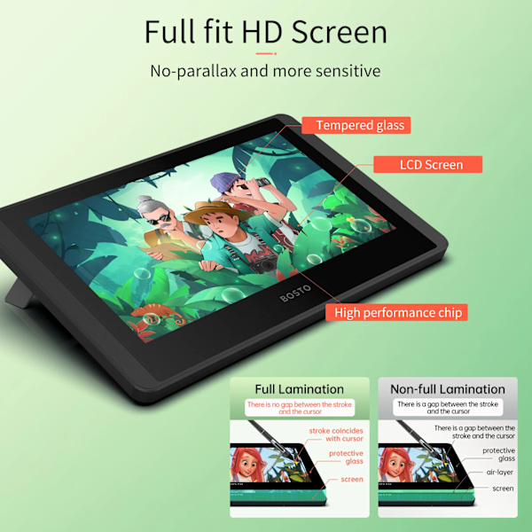 12HD-A H-IPS LCD Grafik Tegning Tablet Monitor