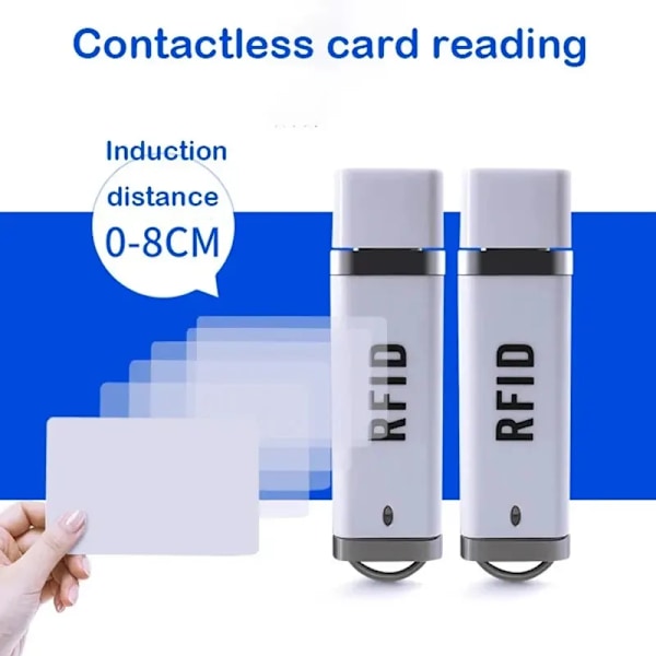 Bärbar Liten U Disk RFID Läsare 125Khz ID 13,56MHz IC Kort Induktion Smart USB Reader Writer