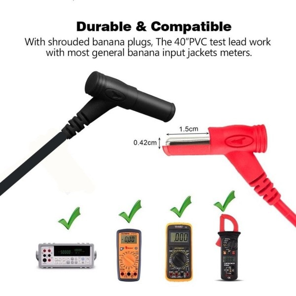 1 par Digital Multimeter sond Mjuk silikontråd Nålspets