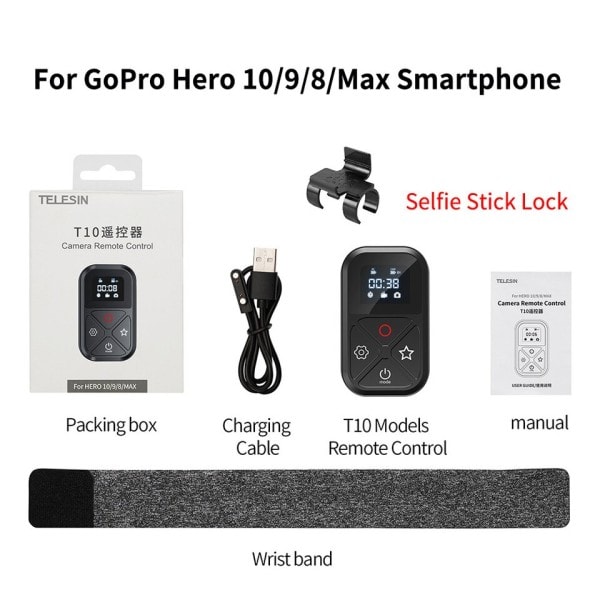 Bluetooth Fjernkontroll Kontroll For GoPro Hero 11 10 9 8 Max 11 Mini Med håndledd stropp