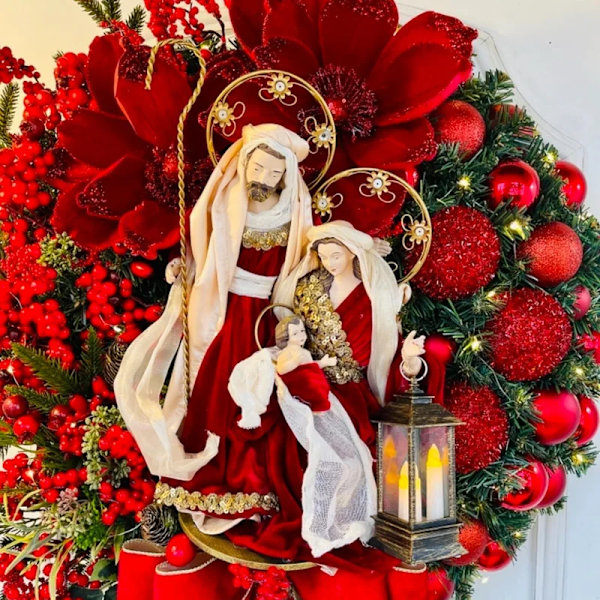 Jul Krans Jesus Jul Olie lamper Med jul Safran Dør Hængende Pendent Jule Fest Dekoration