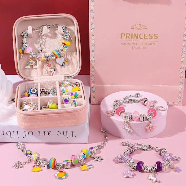 Gör det själv pärlor armband set med förvaring box smycken tillverkning kit