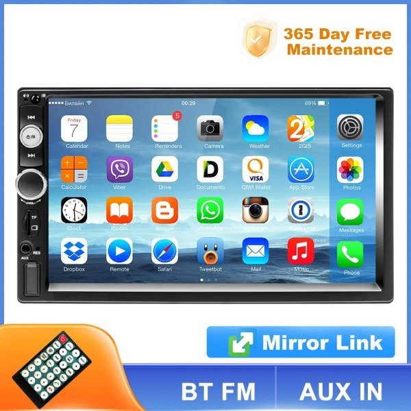 2 din auto radio 7" HD autoradio multimedia soitin