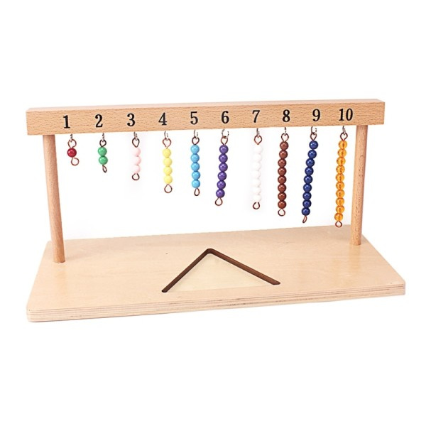 Montessori Undervisning Matematik Legetøj Digital Tal 1-20 Bøjle Og Farve Perler Trapper
