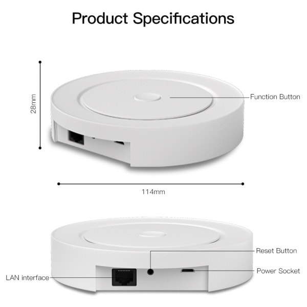 Monitila Smart Gateway ZigBee WiFi Bluetooth Mesh Wired Hub Work
