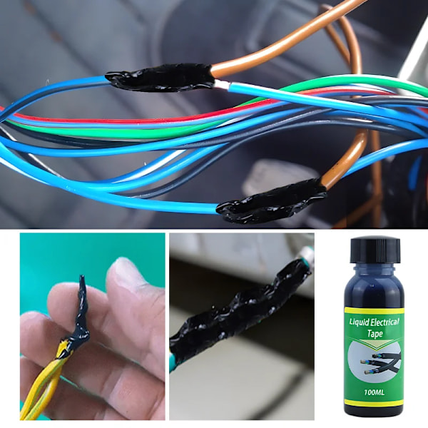 2 flaskor vita och svarta färger Vattentät Vätske Elektrisk Tejp Isolerande Tejp Reparation Gummi
