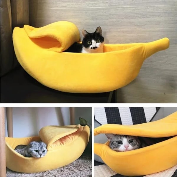 Varm banan formet hund kat seng hyggeligt kurv hvalp killinger pude