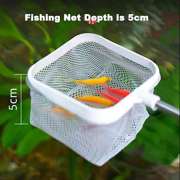 Akvarium Square Fiske Nett Med Sugekopp Uttrekkbar Langt håndtak Fiske utstyr