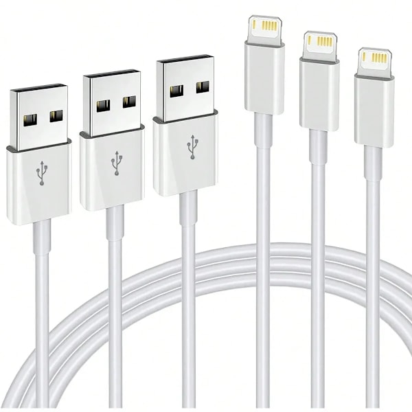 3 stycken USB kabel för iPhone laddare sladd USB till Ligtning laddare kabel