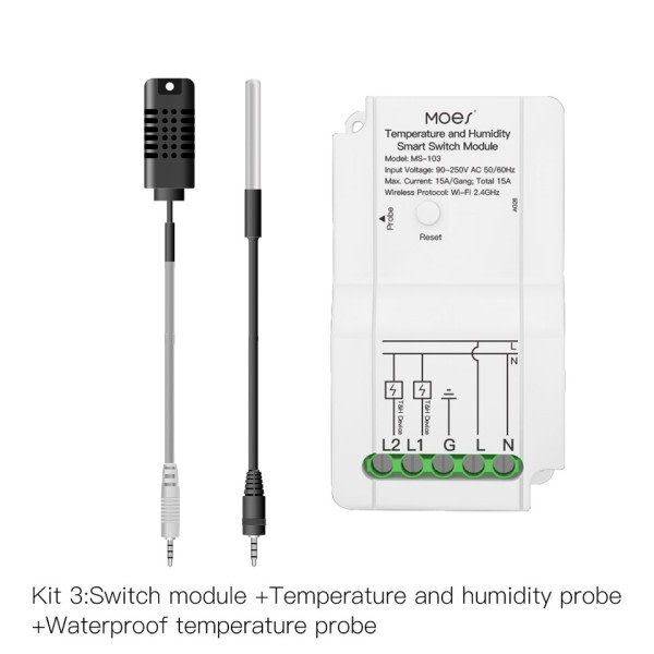 WiFi smart temperatur fuktighet omkopplare modul sensor dubbel relä utgång smart liv app trådlös kontroll