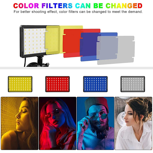 LED Fotografi Video Lys Panel Belysning Foto Studio Lampe Kit Til Shoot Live Streaming Youbube Med Stativ Stativ RGB Filtre