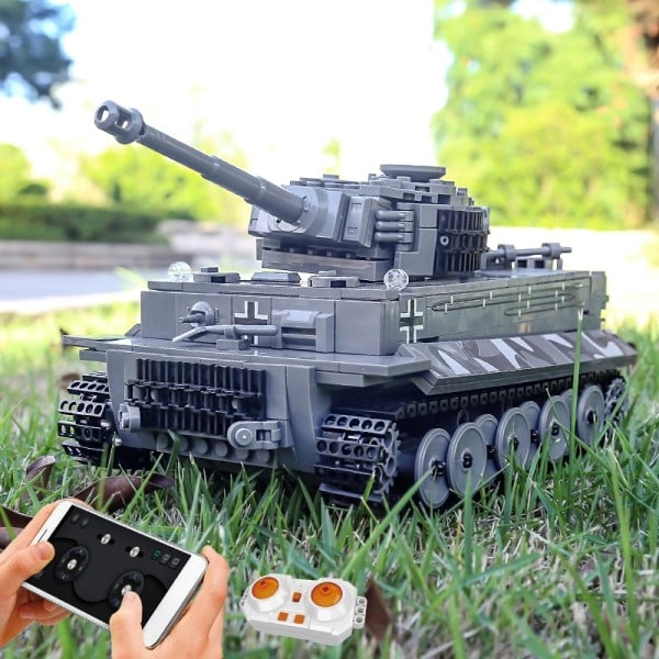 Motoriseret Tiger Tank Model Samling Teknisk Bil Bygning Klods