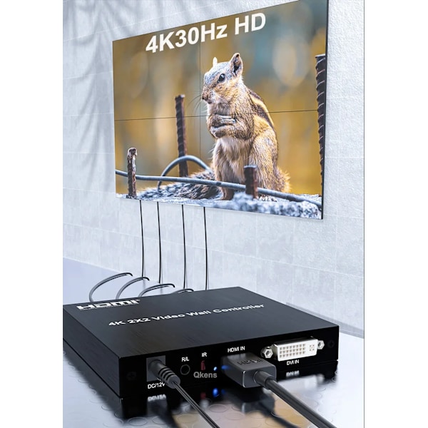 4K 30hz 2x2 DVI HDMI Video Wall Controller Multi-screen Splejsning Boks