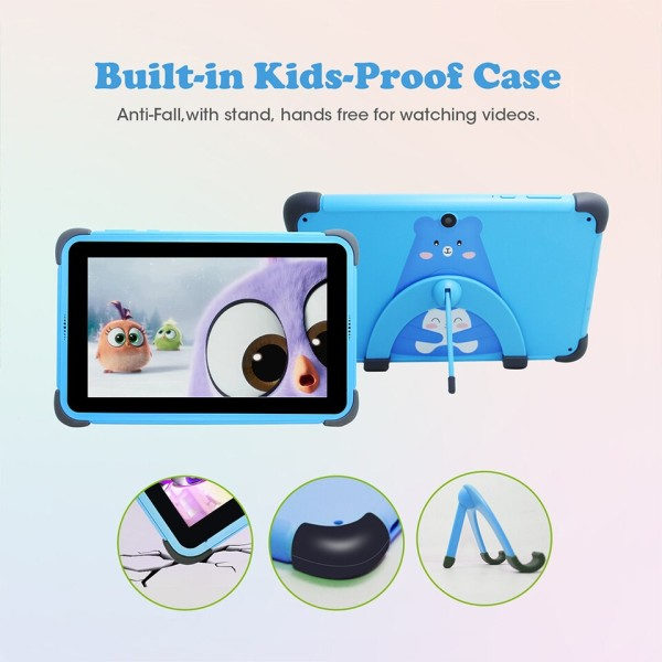 8 Tommer Barn nettbrett for barn Android 11 1280x800 IPS barn studie nettbrett 2GB 32GB Quad Core 4500mAh Wifi6 med stativ