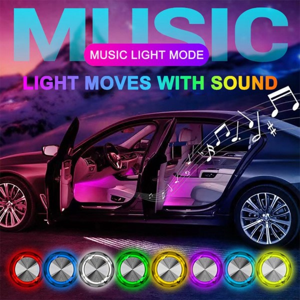 LED Alahohto valot autoon 8 väriä muutos jalka valo ympäristö lamppu