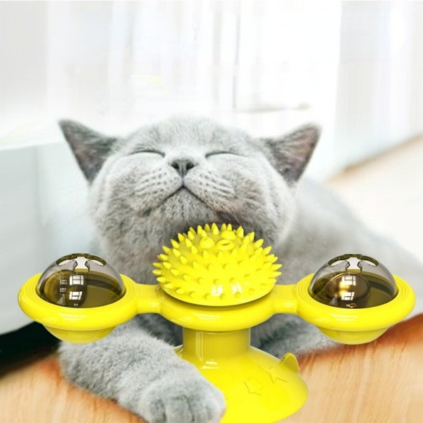 Vindmølle katt leke interaktivt kjæledyr leker for katter puslespill katte lek leke med whirligig platespiller for katt