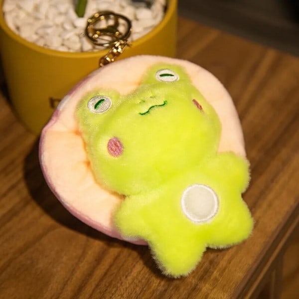 Frø Plushie Legetøj Kawaii Rød Svamp Enkelt Frø Fyldet Blødt Dyr Legetøj Baby Pease Dukke