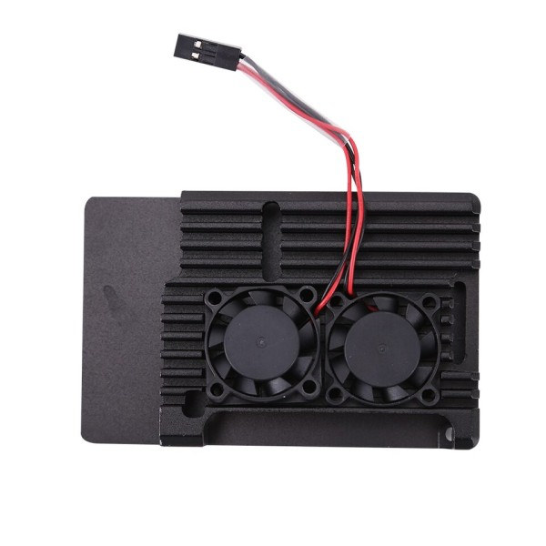 Alumiini Metalli kotelo  Raspberry Pi 3 malli B 3B Plus Alumiini kotelo Kaksois tuuletin jäähdytysallas