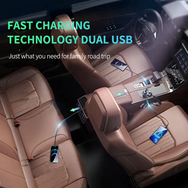 Bil Bluetooth 5.0 FM sender Trådløs Lyd modtager Bil MP3 afspiller