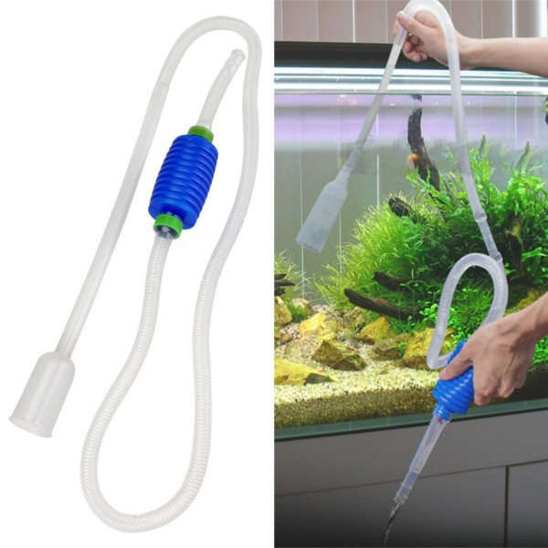 Akvarium Siphon Fisk Tank Syphon Dammsugare Pump Halvautomatisk Vatten Ändra Koppling Grus Vatten Filter
