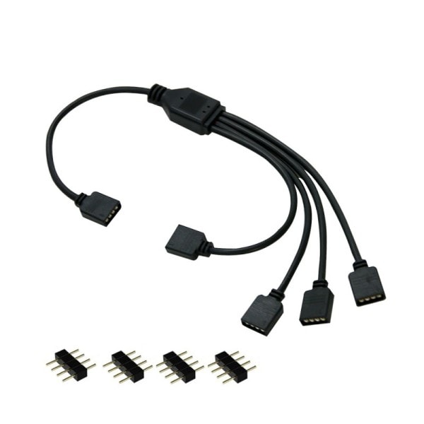 RGB SYNC Splitter, 12V 4Pin RGB / 5V 3Pin ARGB SYNC HUB Transfer Forlengelse kabel