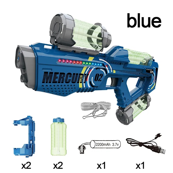 Elektrisk vatten pistol sommar barn utomhus leksak vatten pistol helautomatisk hög kapacitet belysning vatten lek leksak