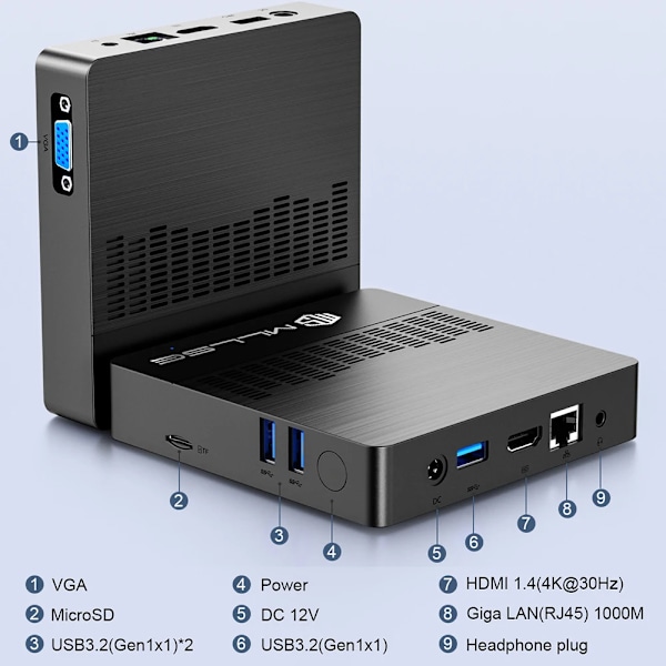 Mini PC M2 Air Intel Gemini Lake N4000 Windows 11 6GB RAM 128GB ROM Dual-Band WiFi Bluetooth USB Mini Computer