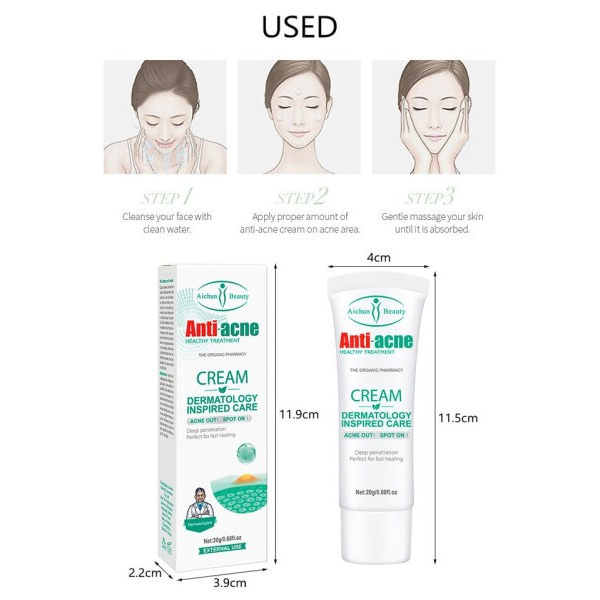 Acne Behandling Creme Pore Shrink Olie Kontrol Hviding Reparation Bums Dyb rengøring Anti-acne Fugtighedscreme