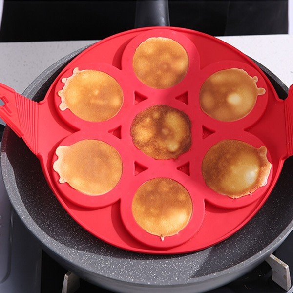 7 hull ikke pinne panne egg omelett verktøy  silikon fantastisk egg pannekakemaker