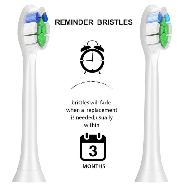 8 stykker børstehoveder tilpasset til Philips Sonicare Diamond Clean HX3/HX6/HX9 Serie Elektrisk tandbørste