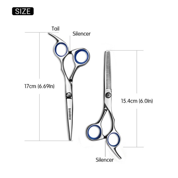 6 tommer klipping fortynning  styling verktøy hår saks rustfritt stål salong frisør saks